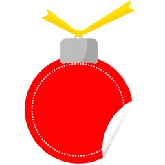 Obraz premium Tag or Label, Red Christmas Ball, Isolated on White 