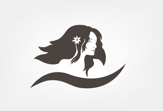 Logo for beauty salon with female face silhouette