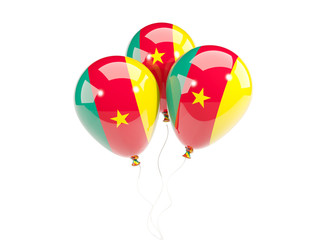Three balloons with flag of cameroon