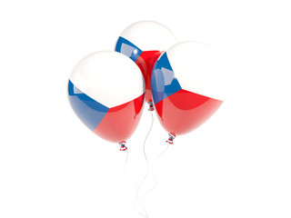 Three balloons with flag of czech republic