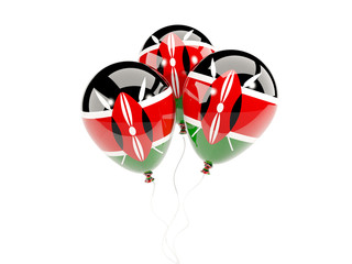 Three balloons with flag of kenya