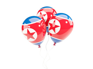Three balloons with flag of korea north