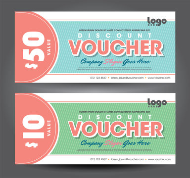 Discount voucher template with clean and modern pattern