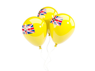 Three balloons with flag of niue
