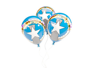 Three balloons with flag of northern mariana islands