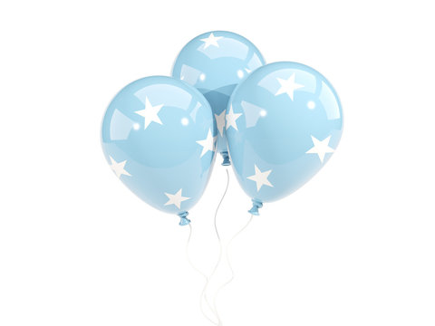 Three balloons with flag of micronesia