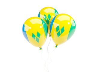 Three balloons with flag of saint vincent and the grenadines