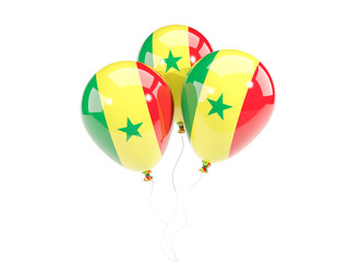 Three balloons with flag of senegal