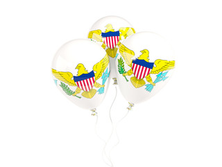 Three balloons with flag of virgin islands us