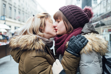 Lesbian Couple Kissing 73