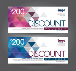 Discount voucher template with clean and modern pattern