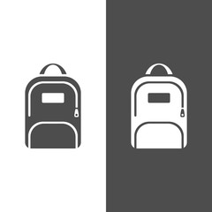 Backpack icon on a dark and white background - 137316710