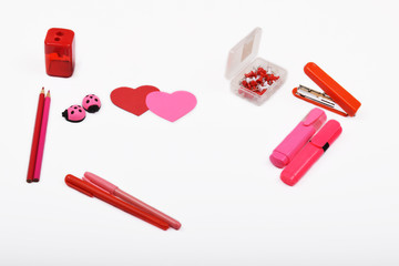 Layout objects isolated on the topic - Valentine's Day