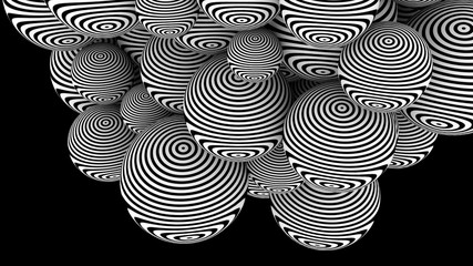 Optical illusion pattern on 3d spheres