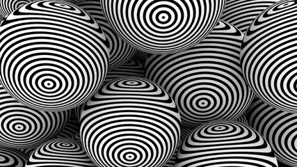 Muster der optischen Täuschung auf 3D-Kugeln © TaffyToffy
