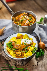 Homemade stew with meat and vegetables