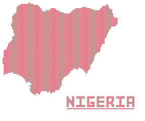 Nigeria Africa Dot Map