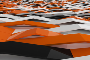Abstract 3D rendering of gloss plastic waves