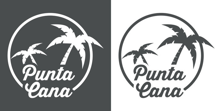 Icono Plano Punta Cana Gris Y Blanco