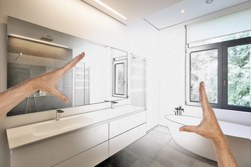 Planned renovation of a Luxury modern bathroom