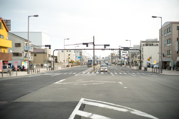 Fototapeta na wymiar Pedestrian crossing in Osaka