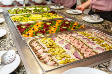 Salad selection in a hotel restaurant