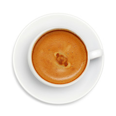 Latte coffee isolated on white background