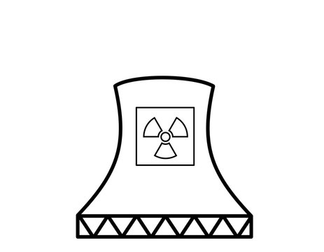 recommend clip art: 原子力発電所(線画、マーク、四角)
