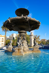 Fototapeta na wymiar Alameda Albereda fountain of 1878 in Valencia