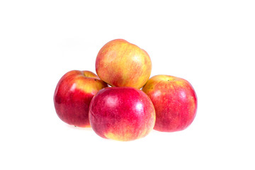 Ripe, juicy apples on a white background. Vitamin diet for weight loss.