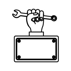 wrench in the hand icon stock, vector illustration design