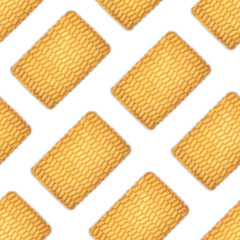 A pattern of round cookies on a white background
