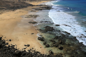 Scenic view El Cotillo beach on Fuerteventura, Canary Islands