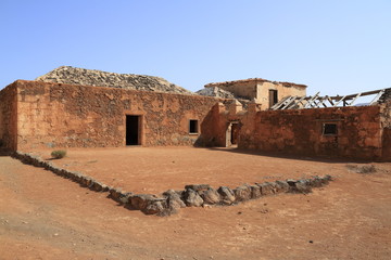 Old colonial buildings Casa de los Coroneles in La Oliva, Fuerteventura