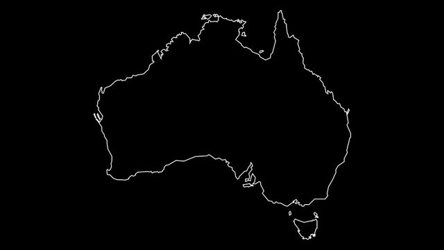 Australia map outline animation