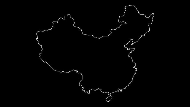 China map outline animation