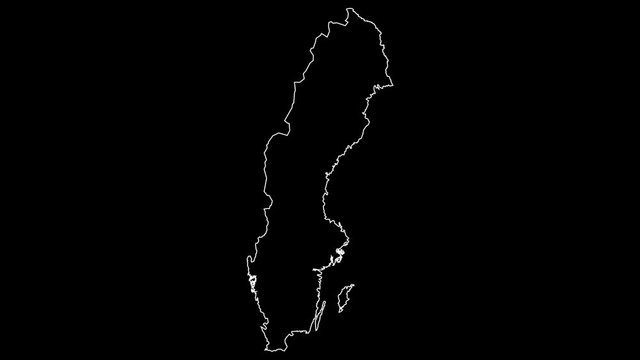 Sweden map outline animation