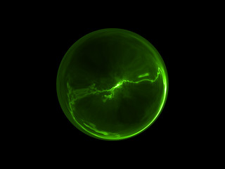 Abstract Glowing Green Sphere Energy