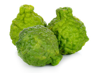 Bergamot fruit isolated on white background .