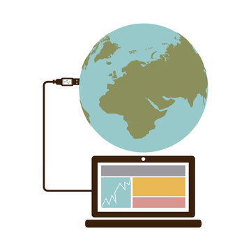 global hosting data center icon image, vector illustration