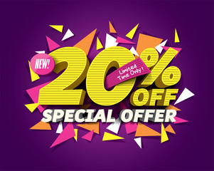 Obraz premium Sale with abstract triangle elements. Sale background. Vector illustration