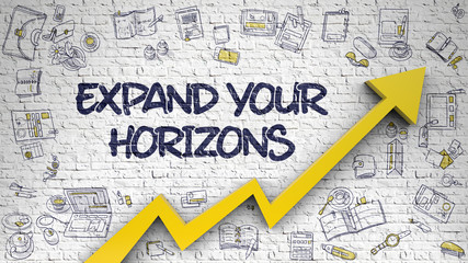 Expand Your Horizons Drawn on White Wall. 