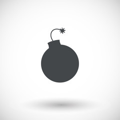 Lit bomb vector flat icon