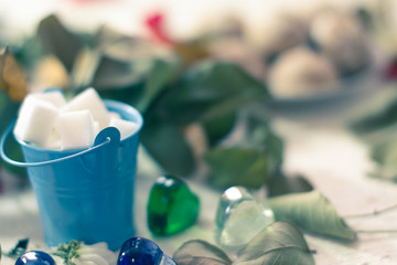 small bucket with sugar