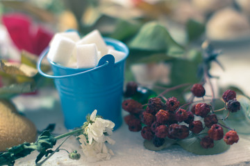 small bucket with sugar