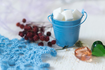 small bucket with sugar