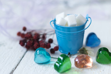 small bucket with sugar