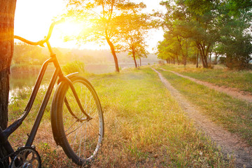Fototapeta premium Landscape with bicycle