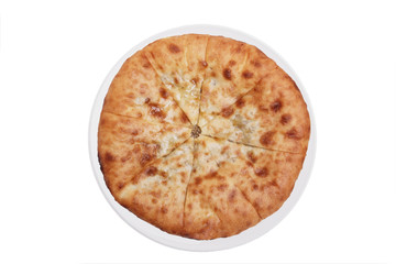 kubdari traditional Georgian dish  white background top view