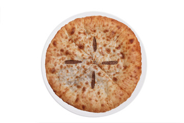 lobiani traditional Georgian dish  white background top view